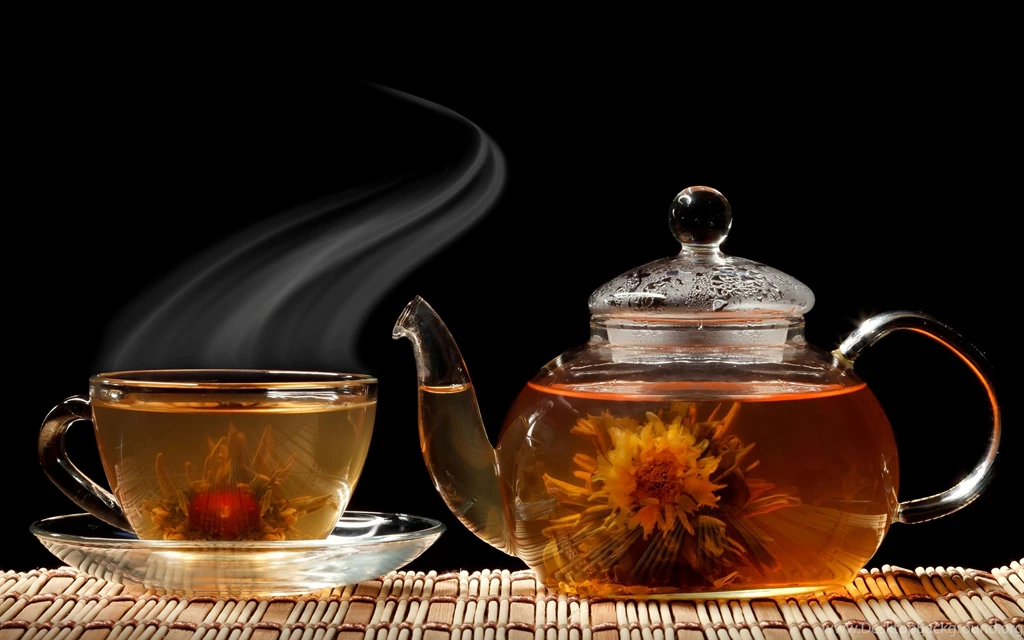 Download Wallpapers 3840x2400 Tea, Cup, Teapot, Flowers, Aroma ...