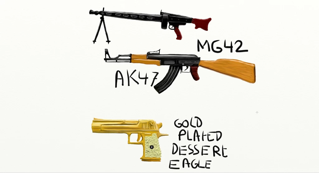 Collection Of Weapons, Mg42, Ak47, Golden Deagle By Tom4everlord ...