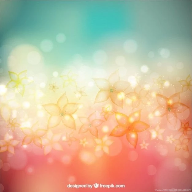 Flowers Backgrounds In Bokeh Style Vector