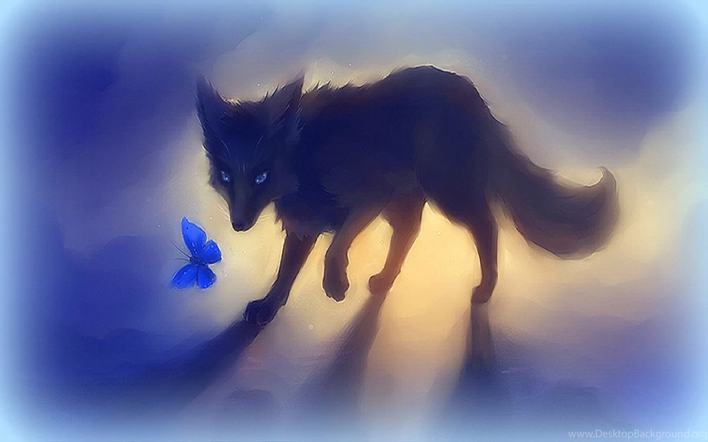 Dogs: Black Fox Butterfly Paintings Colors Drawings Creative Pre ...