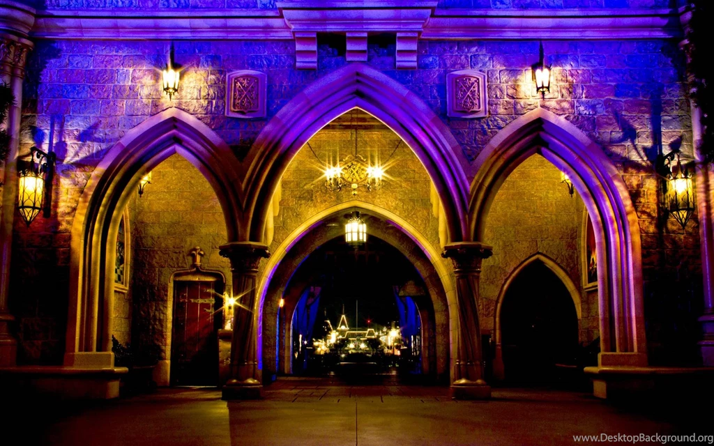 Gothic Archways The Backside Of Sleeping Beauty Castle Wallpapers