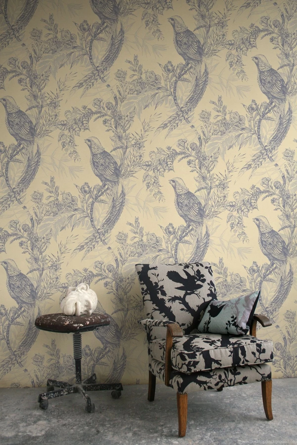 Timorous Beasties Wallcoverings   Pheasant