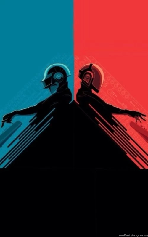 Red And Blue Daft Punk iPhone 5 Wallpapers (500x800)