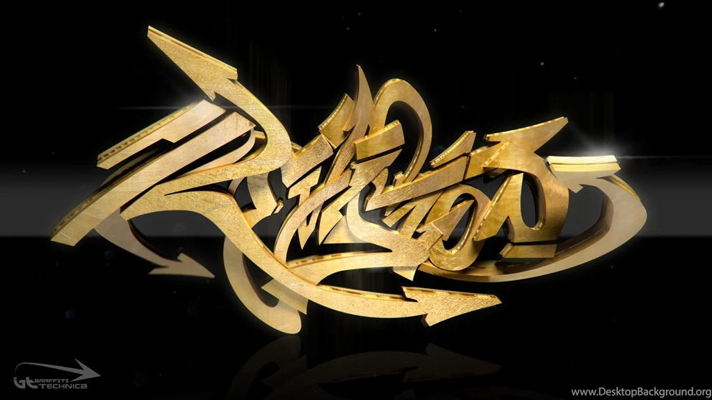 Graffiti 3D Gold Font HD Wallpapers