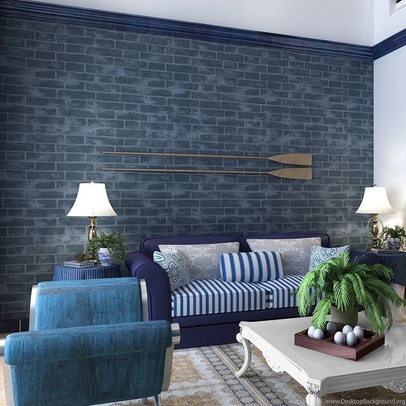 Popular Blue Brick Wallpaper Buy Cheap Blue Brick Wallpapers Lots ...