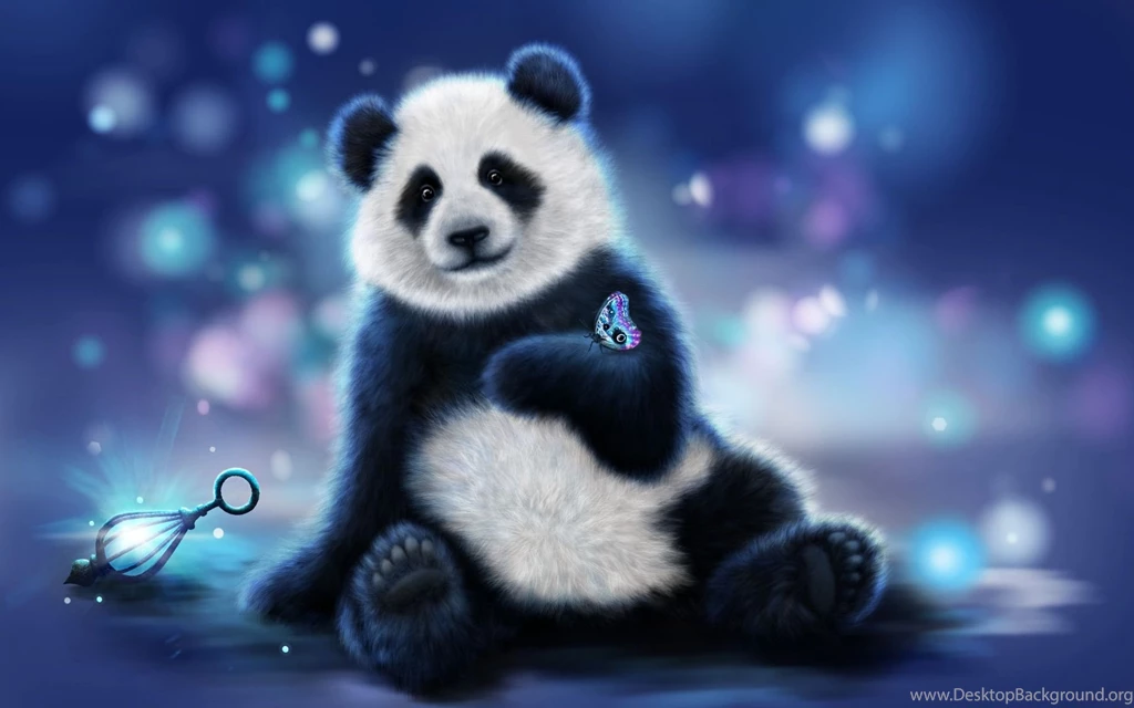 Cute Panda And Butterfly Wallpapers HD