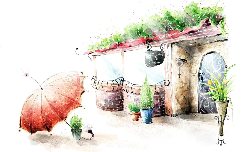 Art Drawing : Romantic Scene Of The Seasons 1920x1200 Wallpapers 30 ...