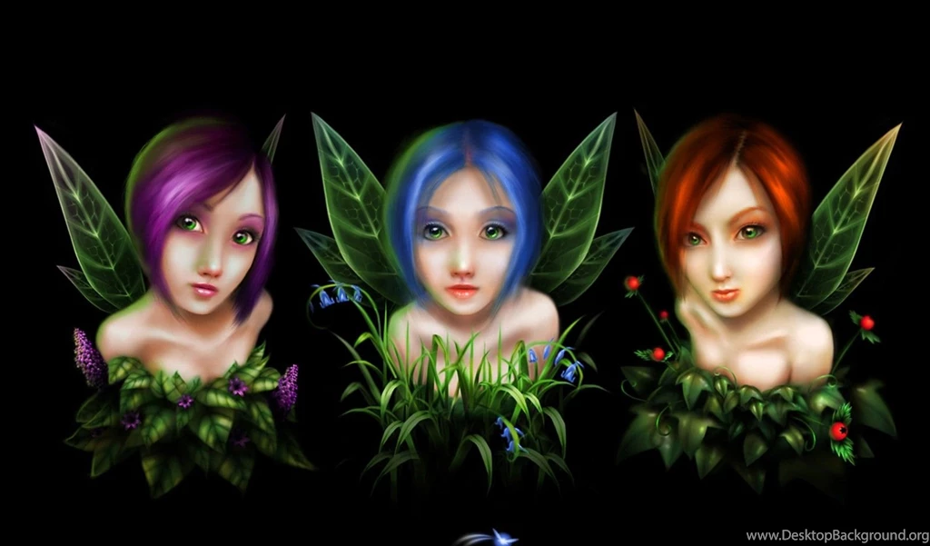 Three Little Fairies Wallpaper Backgrounds