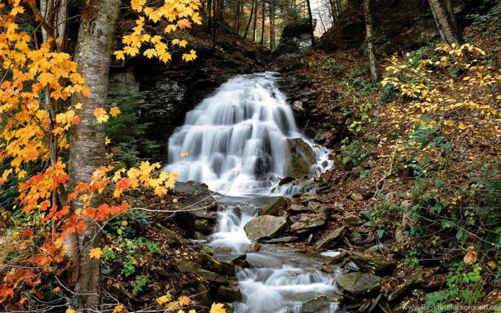 1280x800 Autumn Waterfall Desktop PC And Mac Wallpapers