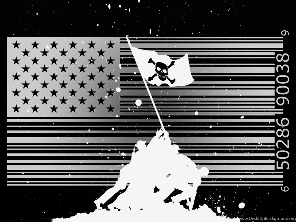 Dark Flags USA Piracy Barcode Iwo Jima Jolly Roger Wallpapers ...
