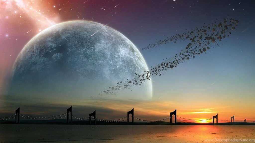 Planet Asteroid Belt Bridge Arch Wallpapers