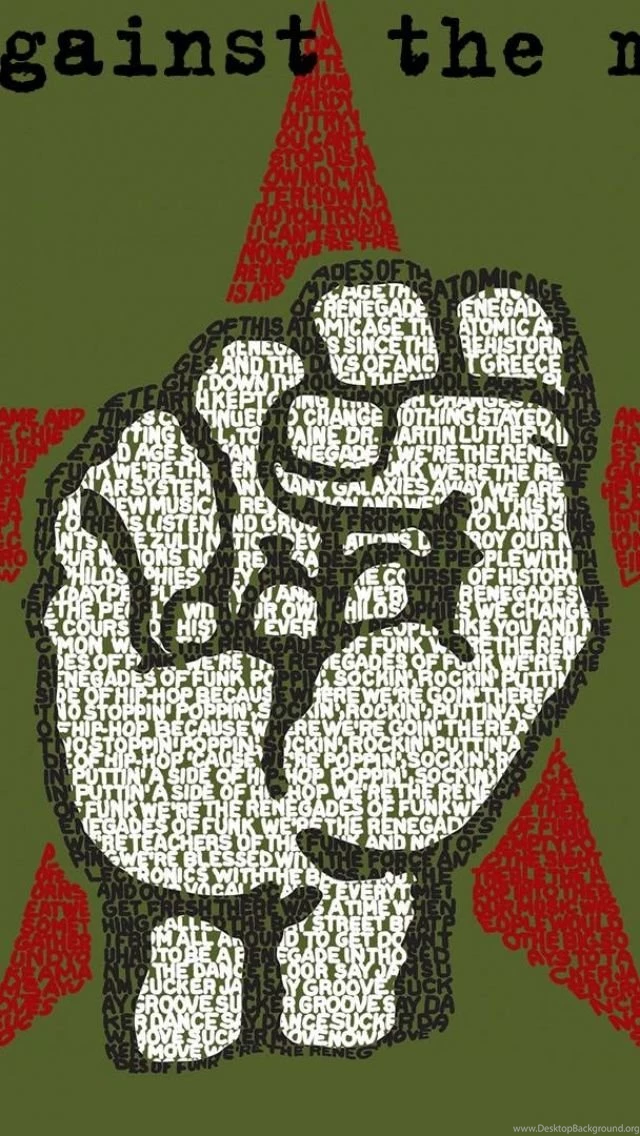 Download Wallpapers 640x1136 Rage Against The Machine, Fist, Star ...