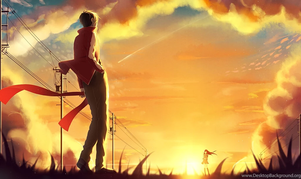Anime Sunset Scene Wallpapers