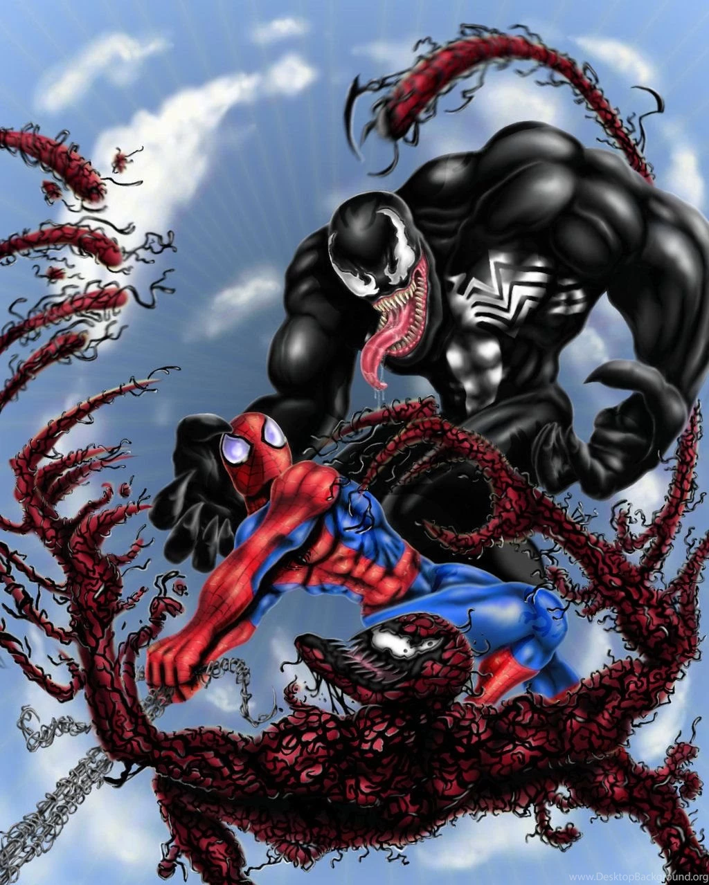 Pic Carnage Vs Venom Vs Spiderman. 