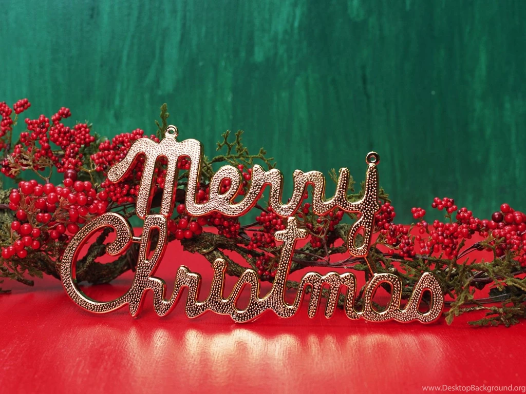Merry Christmas Holly Desktop Wallpapers