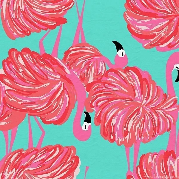 Lilly Pulitzer Patterns Flamingo Wallpaper.