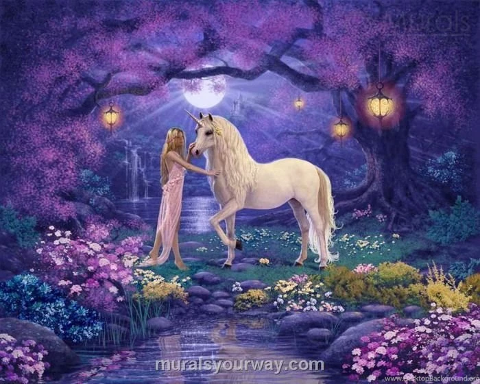 Unicorn Garden Kids Mural   Wallpapers Mural Ideas   12774