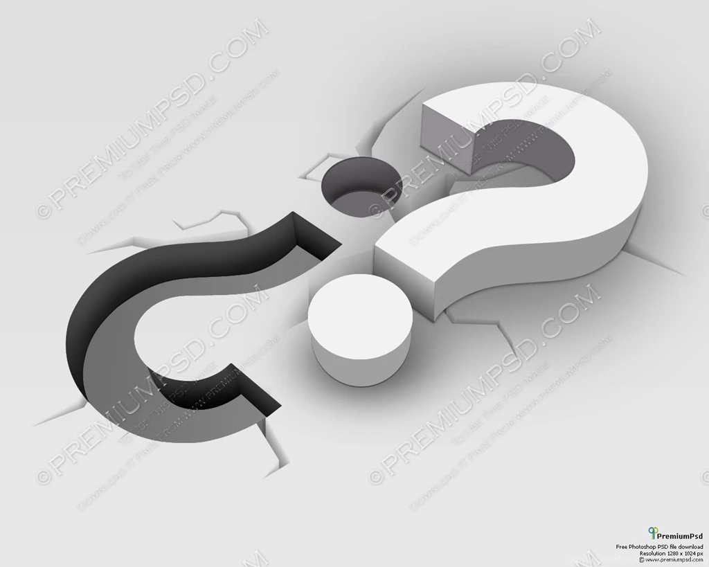3D Question Mark In Ground PSD Download Premium PSD