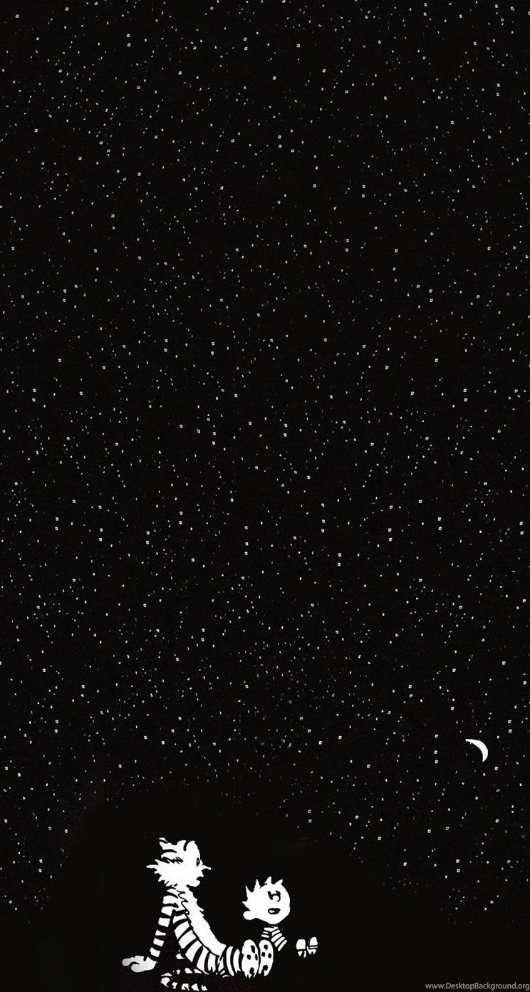 Calvin And Hobbes In The Starry Night iPhone 5s Wallpapers Download ...