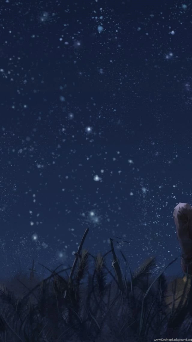 Sad Girl Under Starry Night iPhone 5 Wallpapers