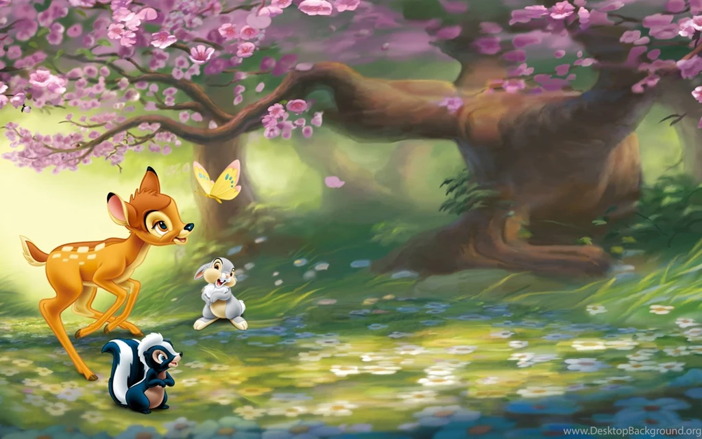 Free Disney Cartoon Cute Bambi Computer Desktop Wallpapers