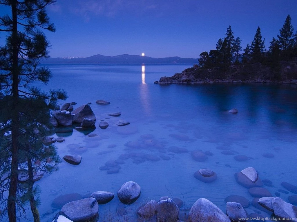 Lake Tahoe Winter Sunset   Wallpaper.