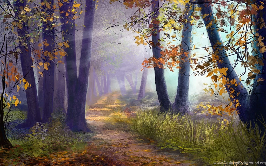 Autumn Trees Painting Wallpaper.