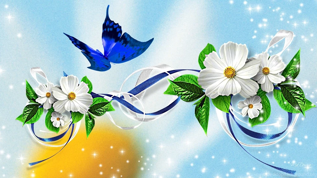 Flower And Butterfly Wide Wallpapers HD