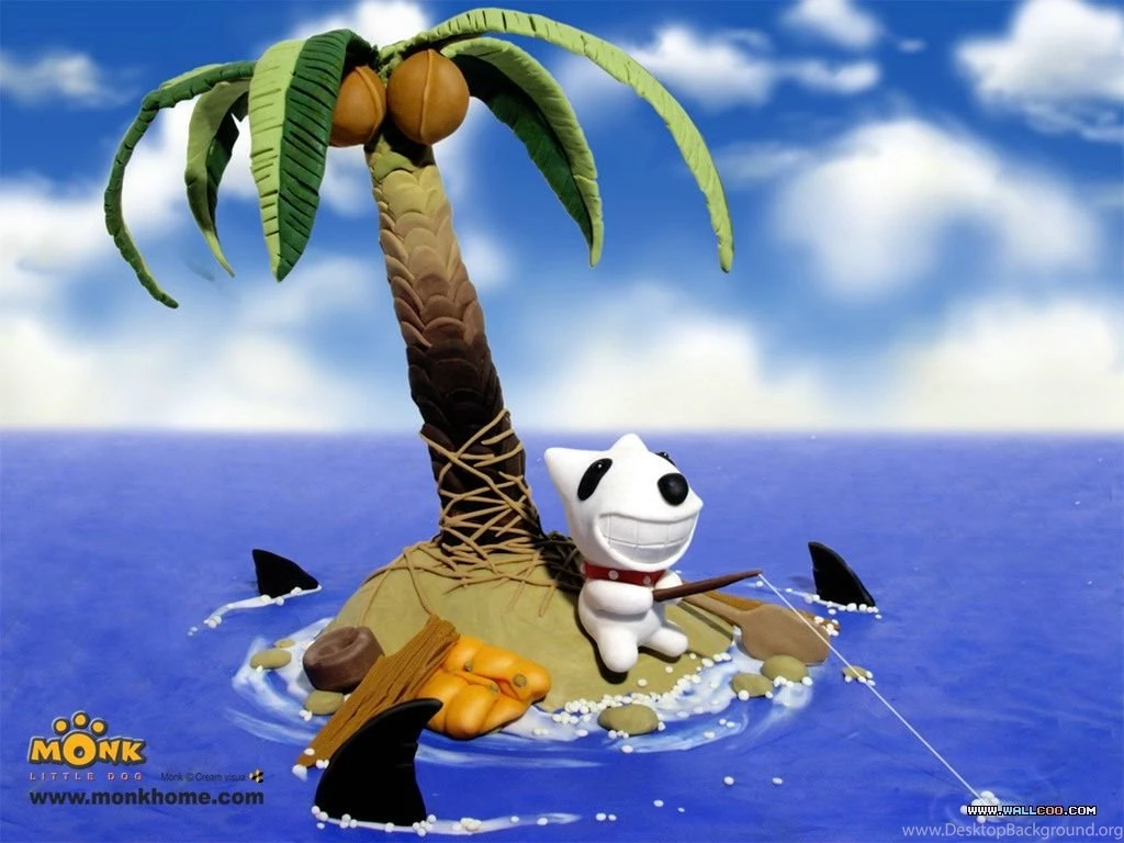 Cartoon Dog Wallpapers Monk Little Dog3 Wallcoo.net