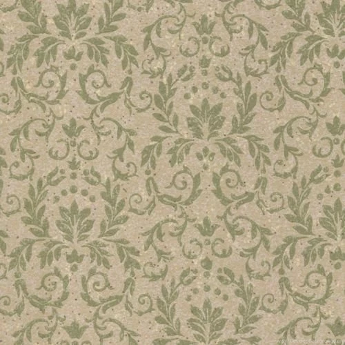 Damask Leaves Vintage Wallpapers Green