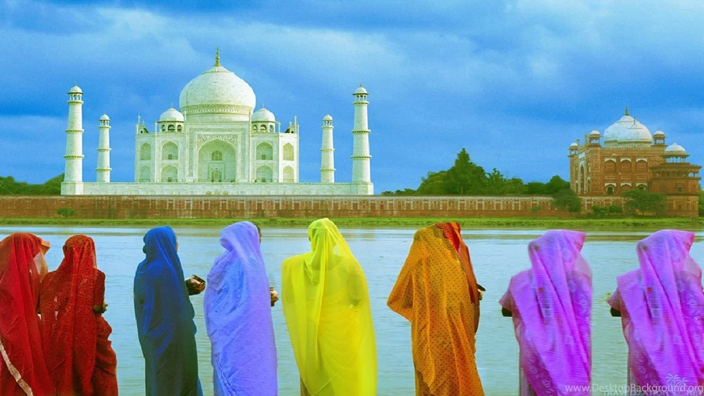 Wallpapers Islamic Women Colorful Look At Taj Mahal 1366x768 ...