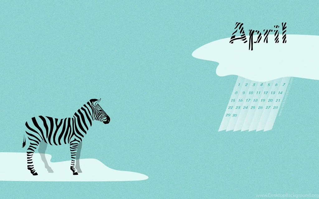 Free Desktop/iPhone/iPad April Wallpaper: Zebra!