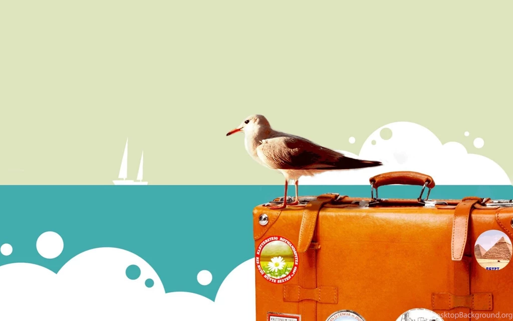 Happy Bird Travel Art Wallpapers