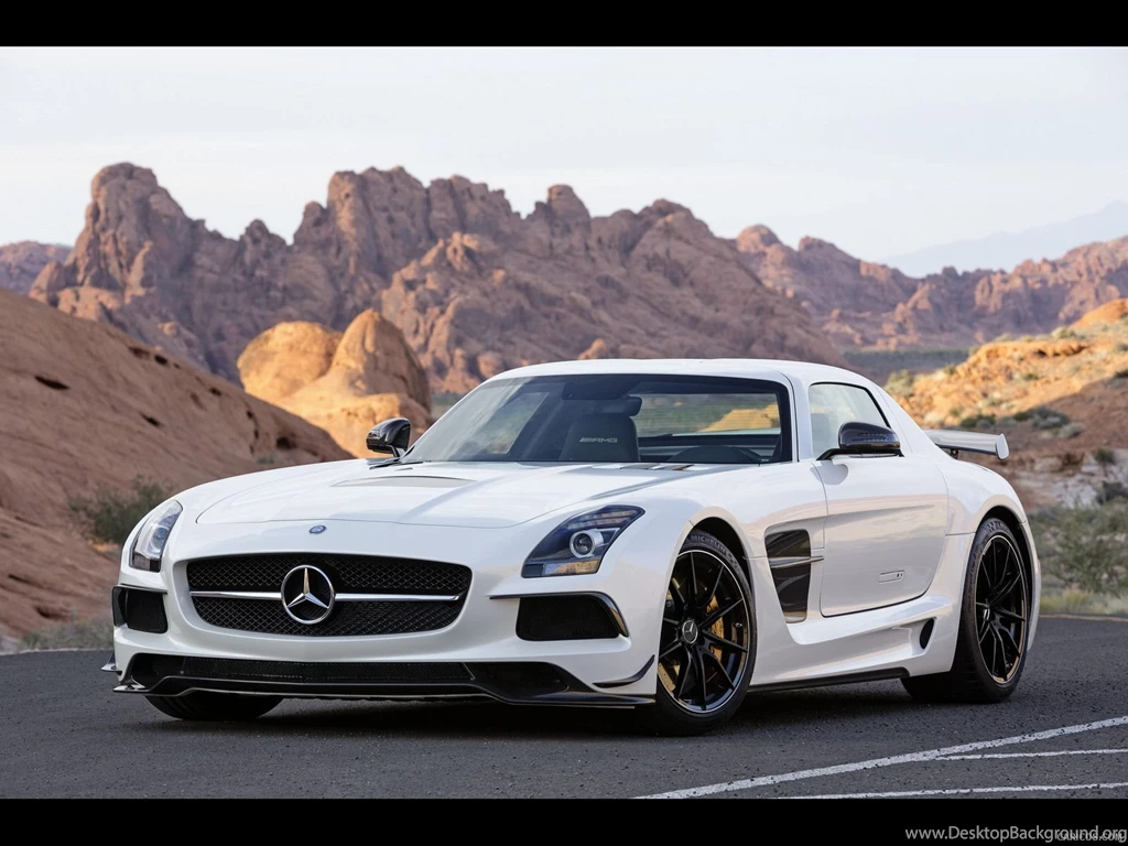 White Mercedes Benz SLS AMG Wallpapers