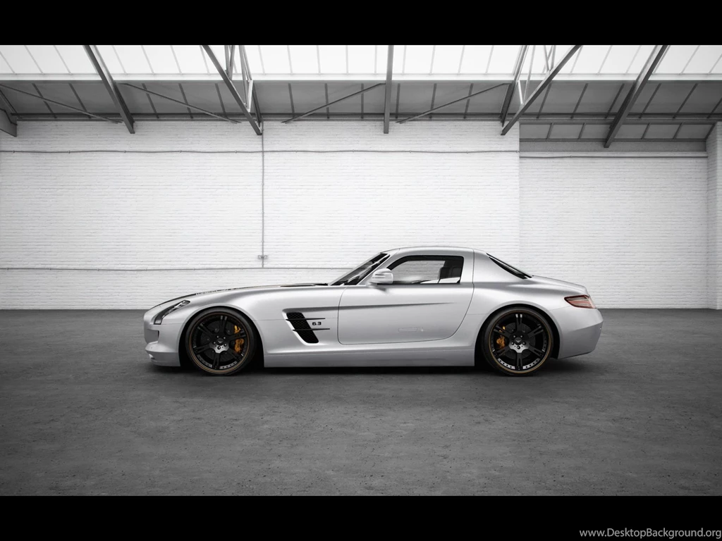 Mercedes Benz SLS AMG Silver Wing Side Wallpapers