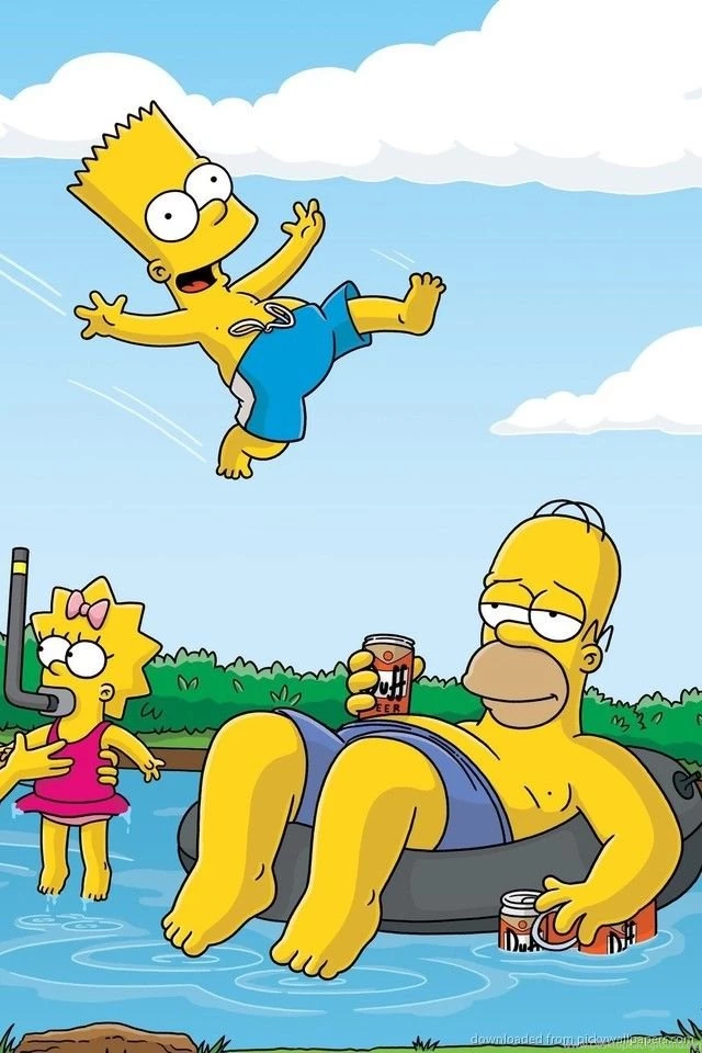 Download Simpsons Family Relaxing Wallpapers For iPhone 4