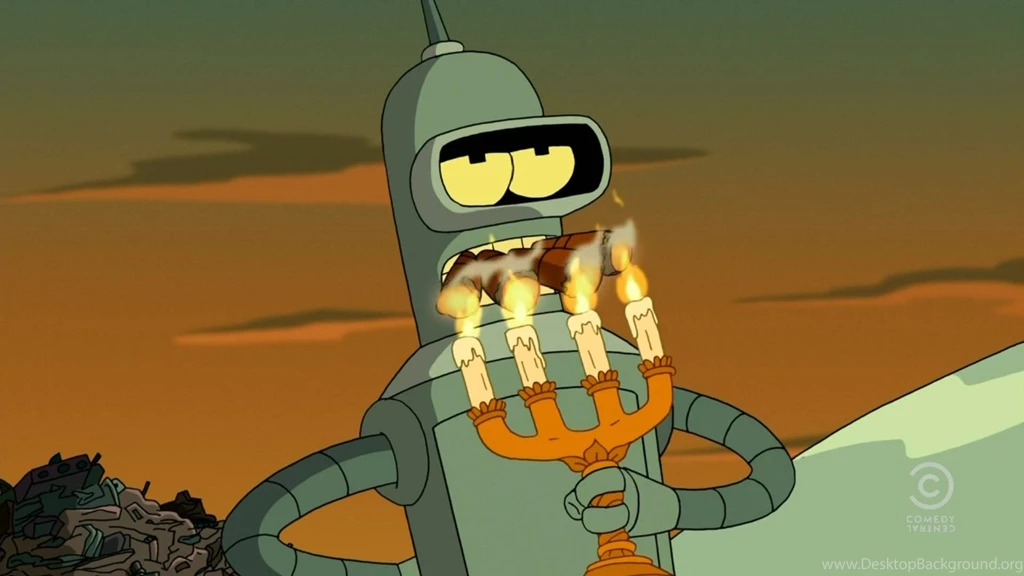 Futurama Bender Smoking Cigars Candles Four Wallpapers ...