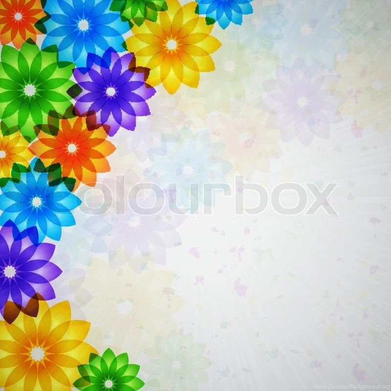 Raster Version Of Vector Colorful Flower Backgrounds