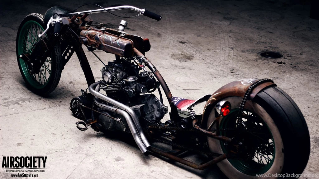 Rat Bike Air Ride Suspension Bagged Rust Motorcycle Chopper Yamaha ...