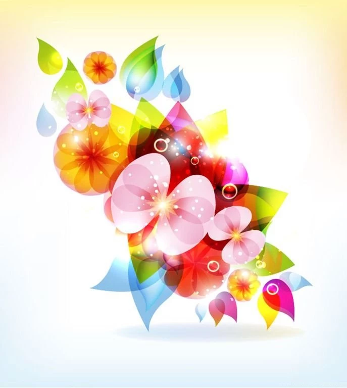 Abstract Colorful Flowers Vector Backgrounds