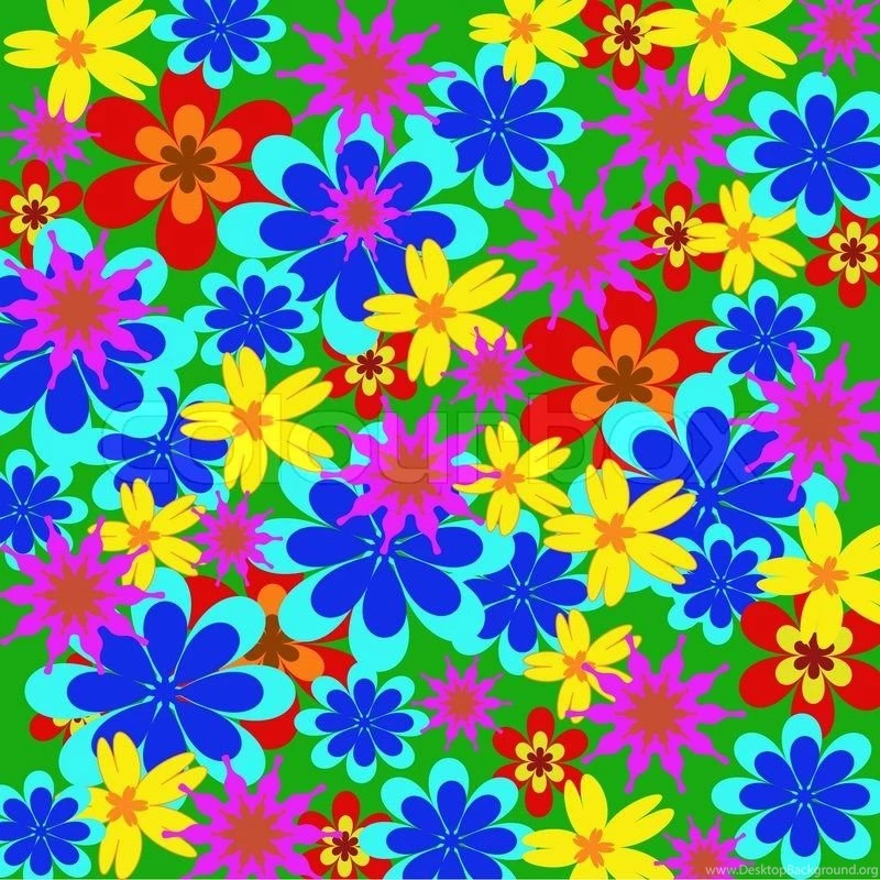 Backgrounds From Multi colored Flower In Bulk On A Grass