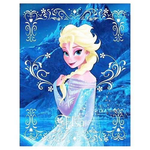 Frozen Elsa Crystal Blue Backgrounds Stretched Canvas Print ...