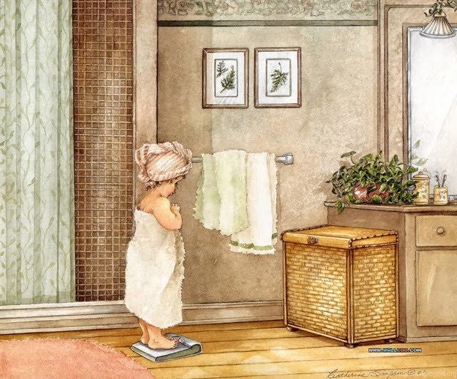 Weighing After Bath : Lovable Girls ... Wallpapers