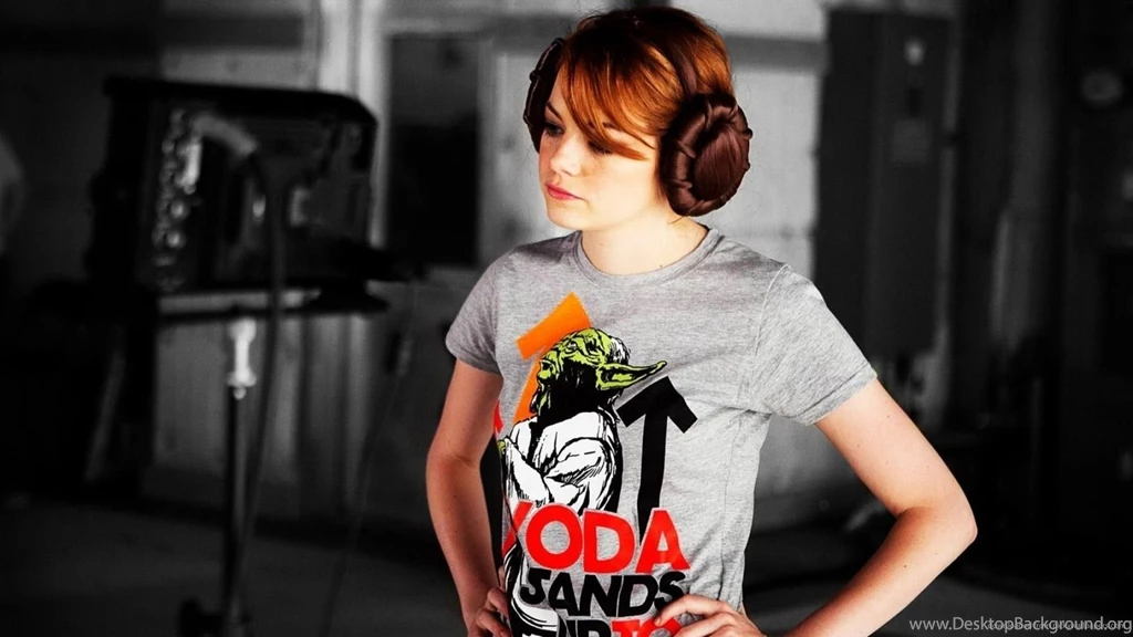 Download 1920x1080 Emma Stone With Princess Leia Hairstyle Wallpapers