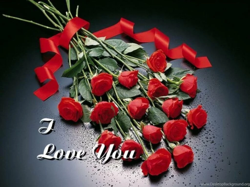 Free Computer Wallpaper, I Love You Flowers