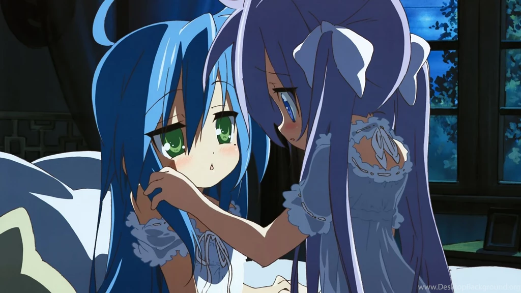 Download Wallpapers 1920x1080 Lucky Star, Girls, Night, Touch Full ...