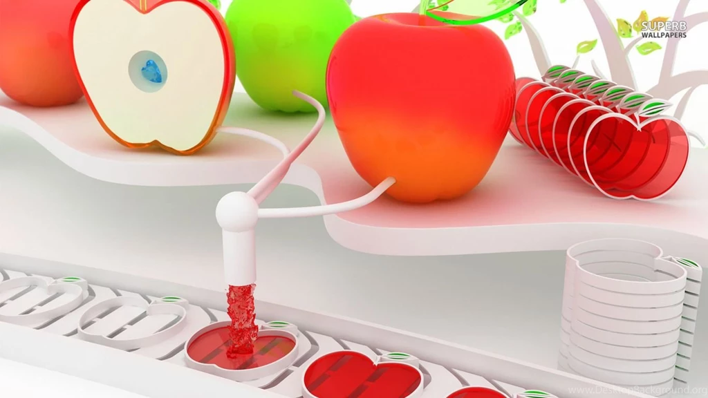 Glass Apple Molding Wallpapers   3D Wallpapers