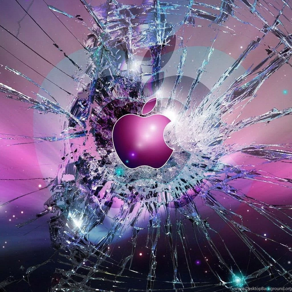 Apple Logo Broken Glass iPad Wallpapers Download
