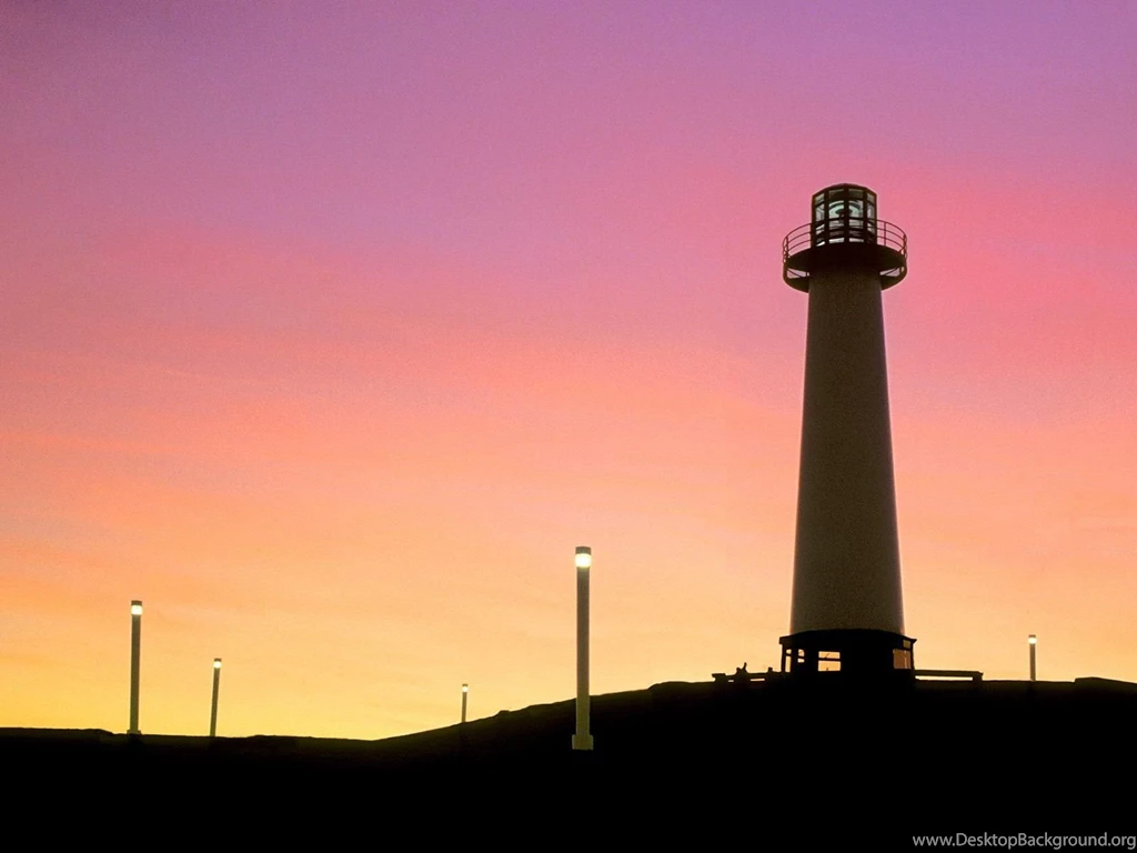 LONG BEACH LIGHTHOUSE SUNSET HD WALLPAPER (
