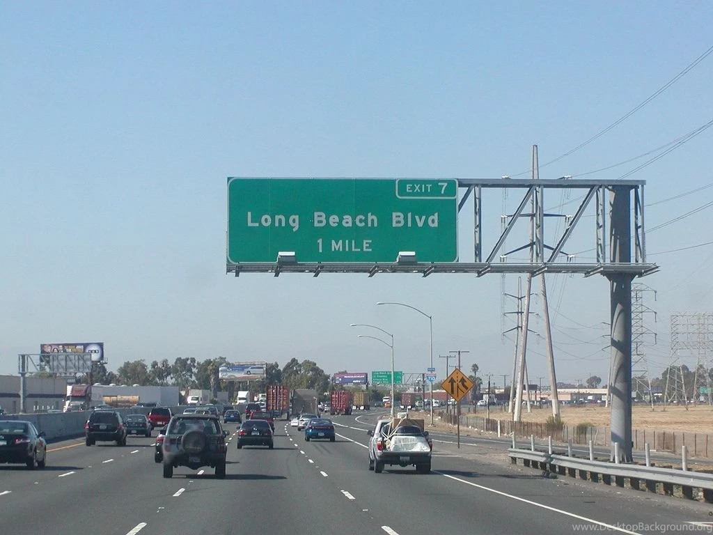 Interstate 710 Northbound Long Beach Freeway Approaching 1 Mile To ...